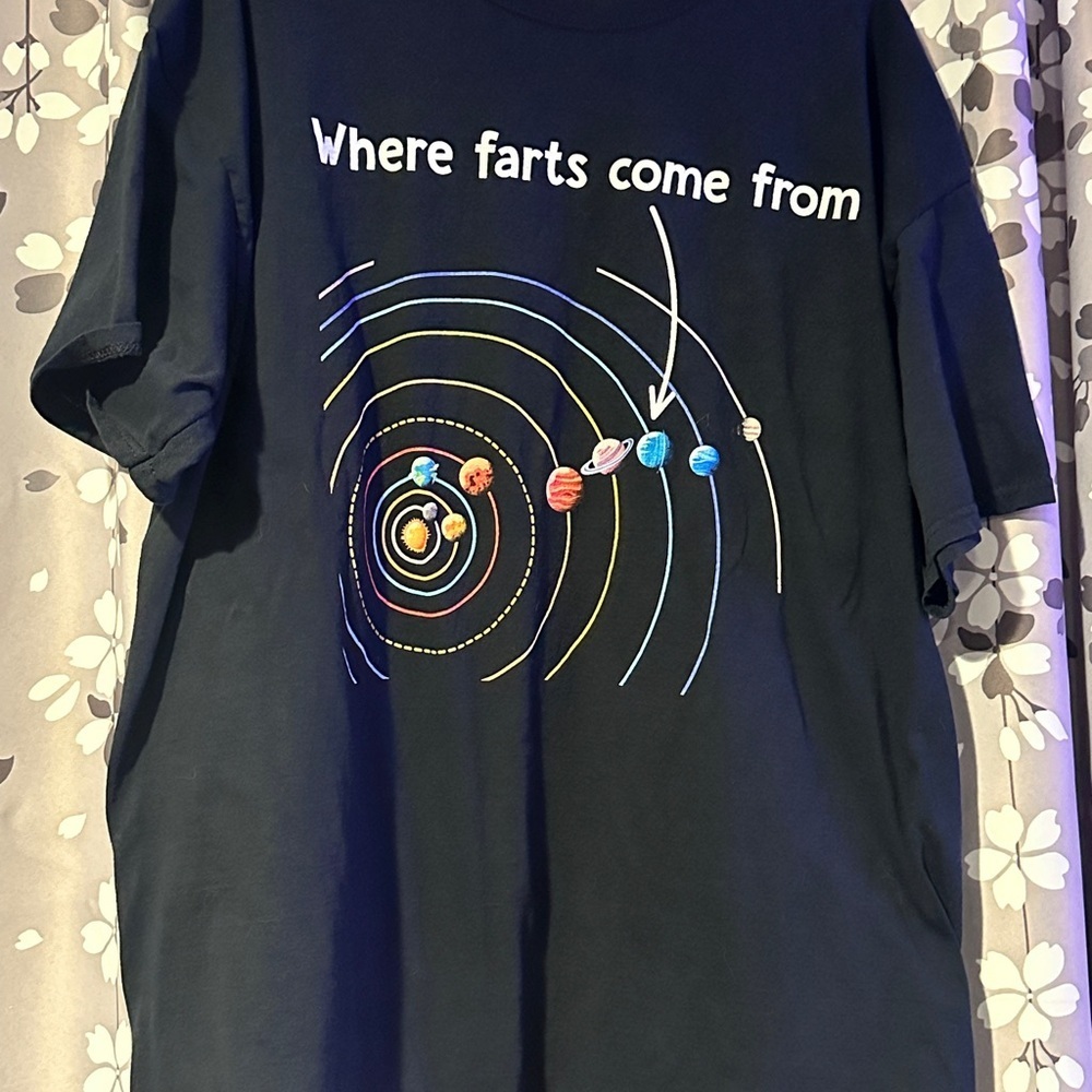 Fruit of the Loom Solar System Graphic Tee - Black